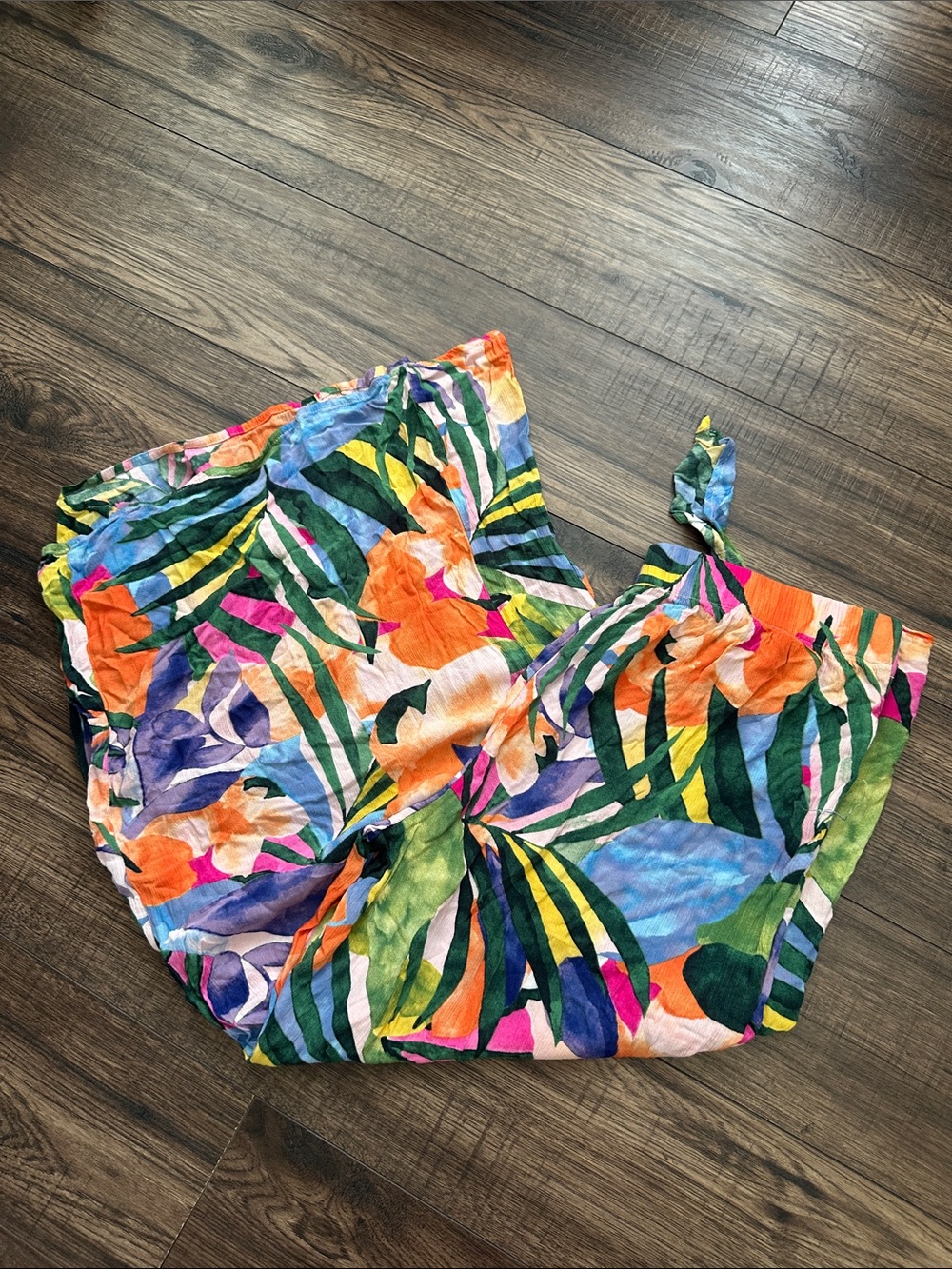 Kona Sol Tropical Print Swim Cover Up Pants